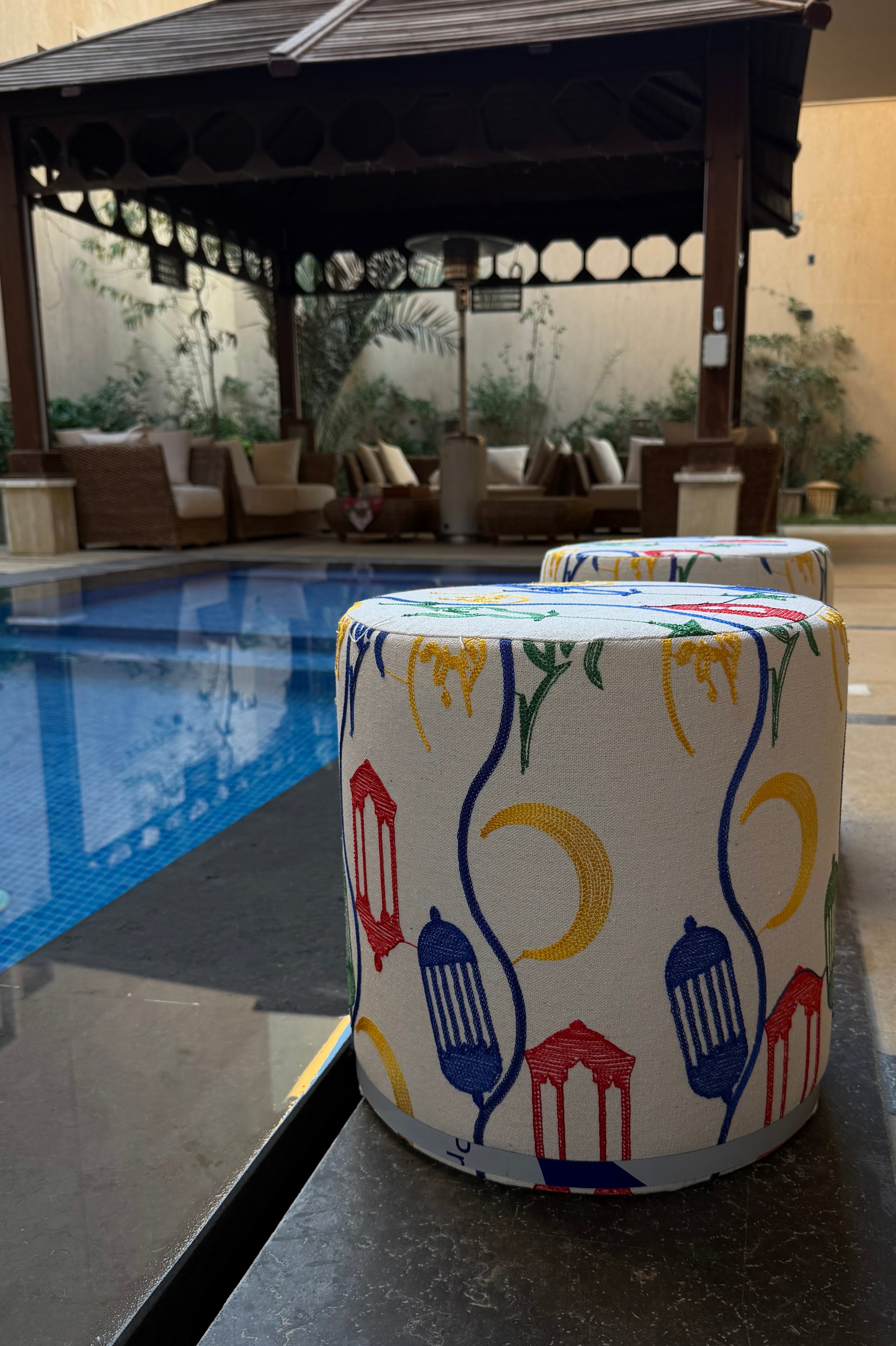 Pouf details for Ramadan nights🌙