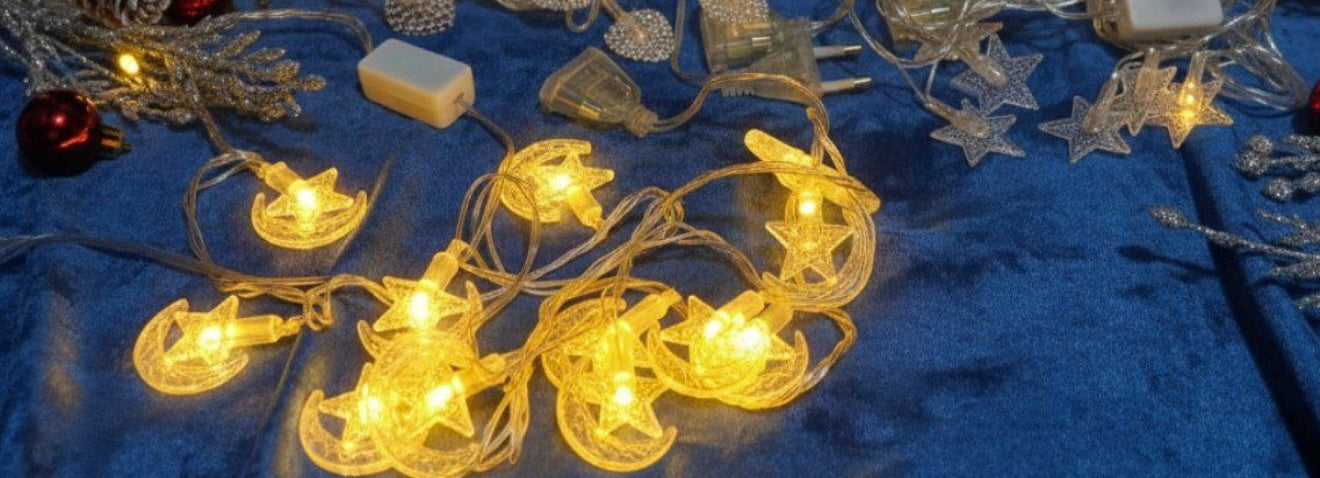 Warm LED Ramadan Moon & Star